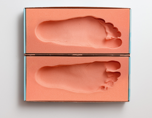 To create your customer orthotics, we start with a 3D foam impression of your feet.